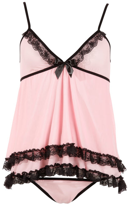 COTTELLI Babydoll aus Powernet, Rosa