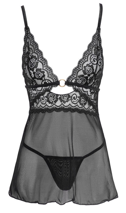 COTTELLI Babydoll mit String, Ring-Detail