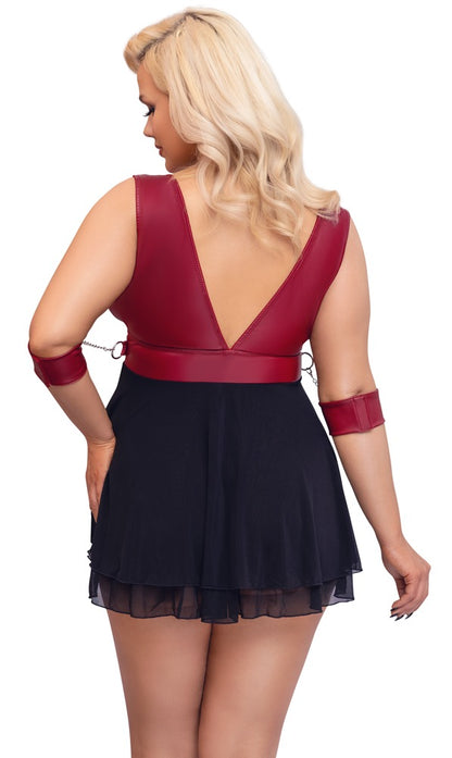 Cottelli Bondage-Babydoll mit Armfesseln
