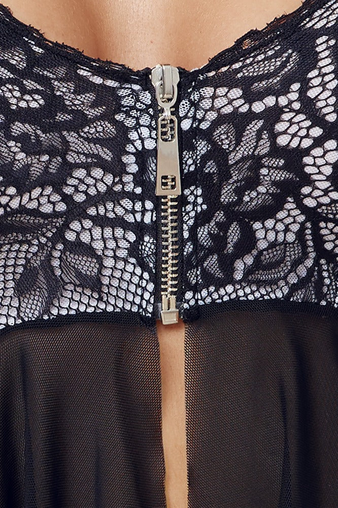 COTTELLI Babydoll mit Reißverschluss-Cups