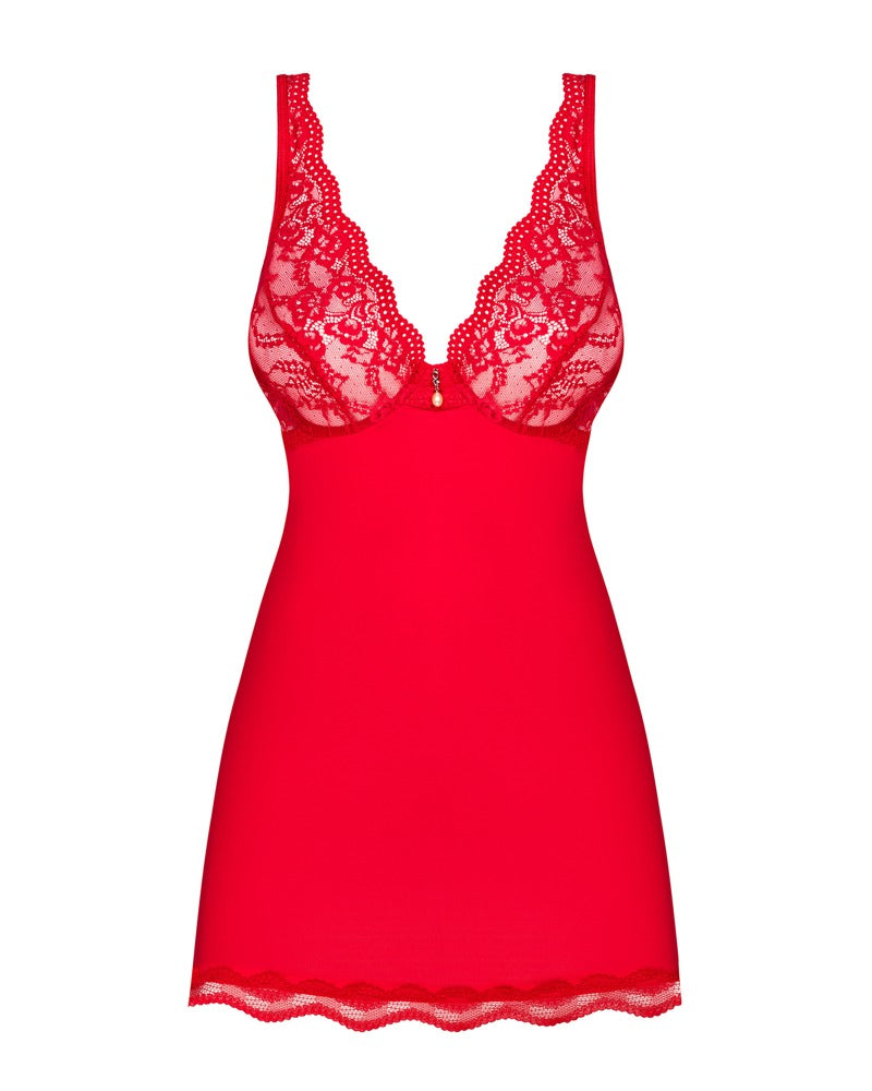 OBSESSIVE Babydoll mit String, Rot