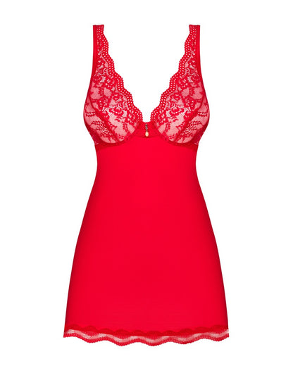 OBSESSIVE Babydoll mit String, Rot