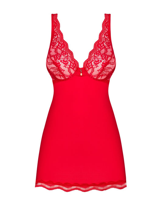 OBSESSIVE Babydoll mit String, Rot