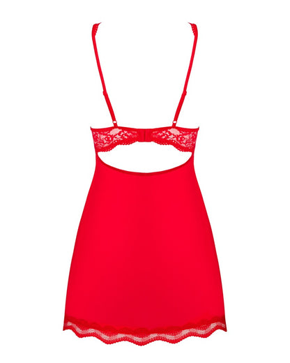 OBSESSIVE Babydoll mit String, Rot
