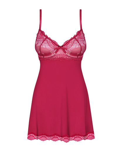 OBSESSIVE Babydoll aus Spitze, Rot