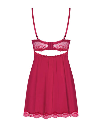 OBSESSIVE Babydoll aus Spitze, Rot