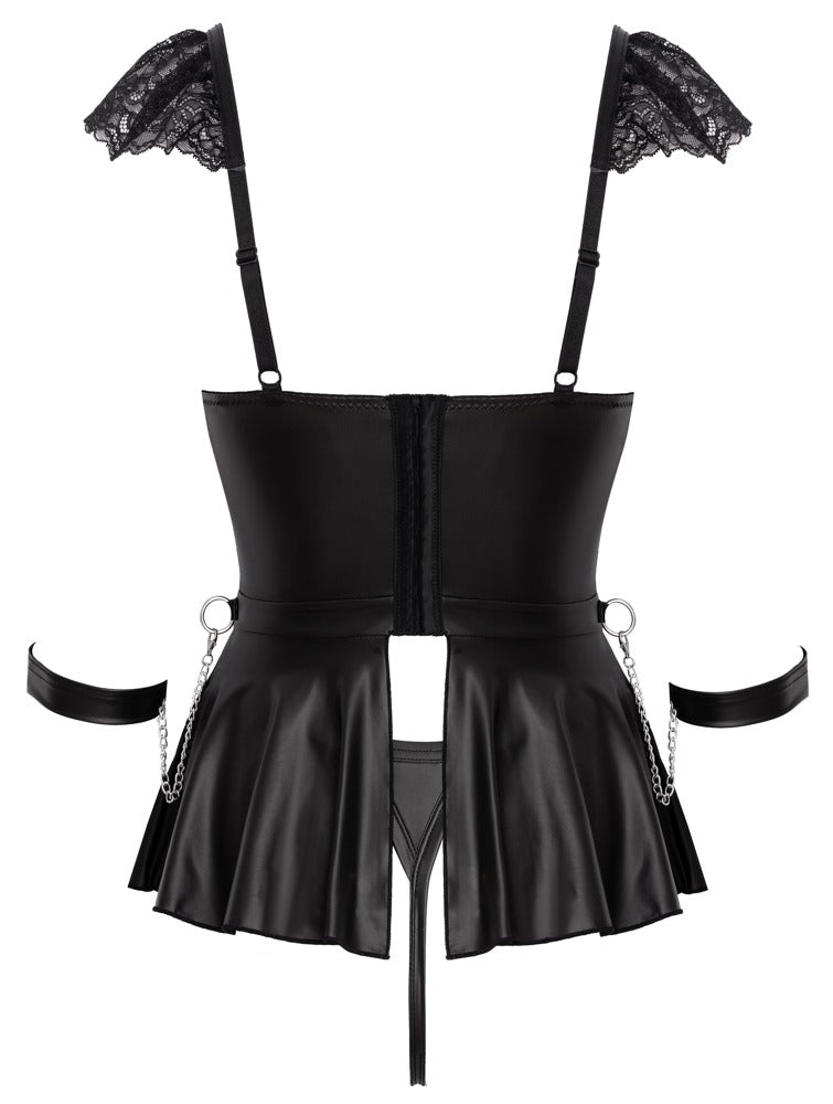Cottelli 3-teiliges Bondage-Babydoll-Set mit Soft-Handfesseln