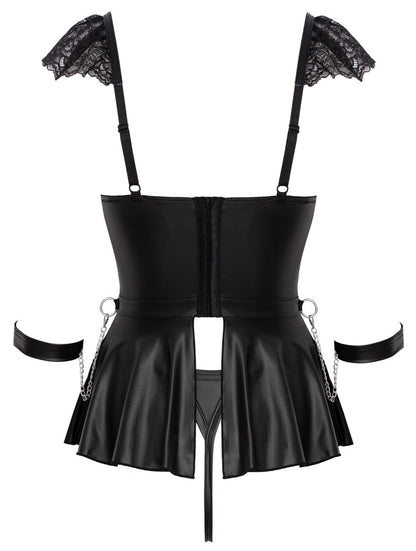 Cottelli 3-teiliges Bondage-Babydoll-Set mit Soft-Handfesseln