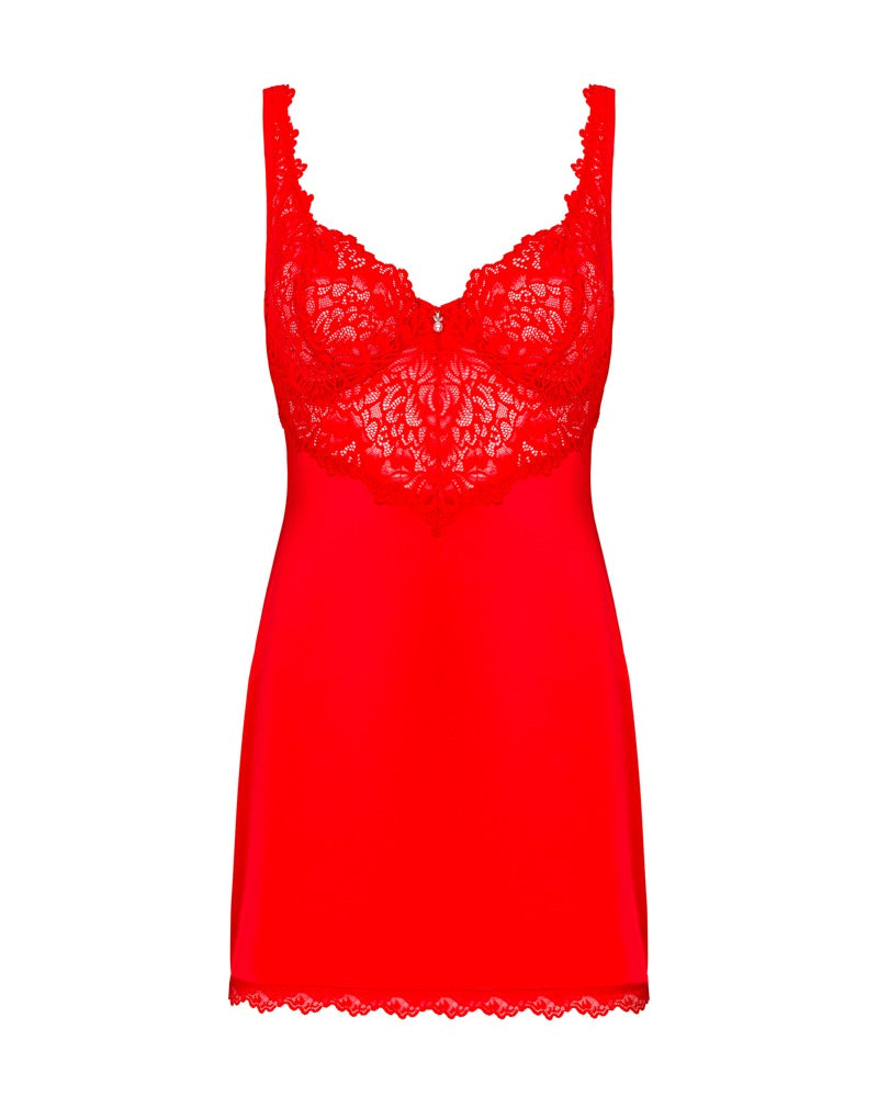 OBSESSIVE Dessouskleid aus Satin, Rot
