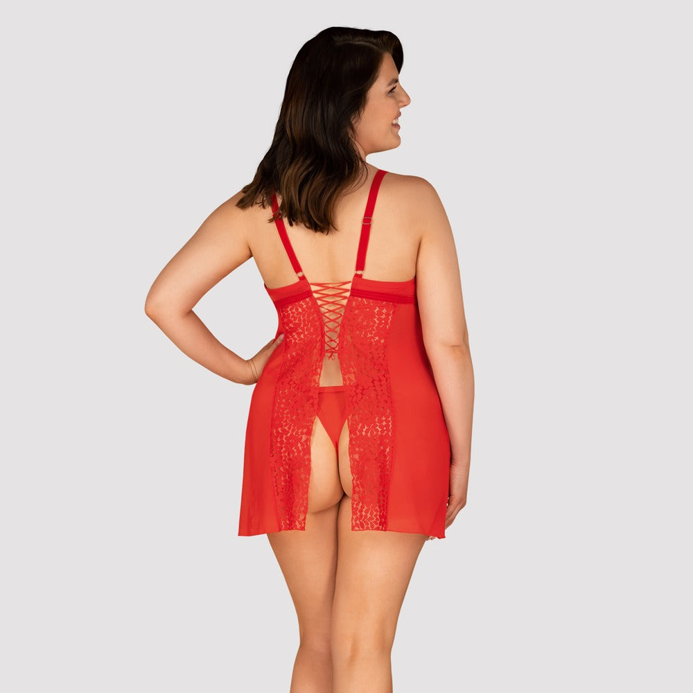 OBSESSIVE Dessouskleid in Rot, XL+