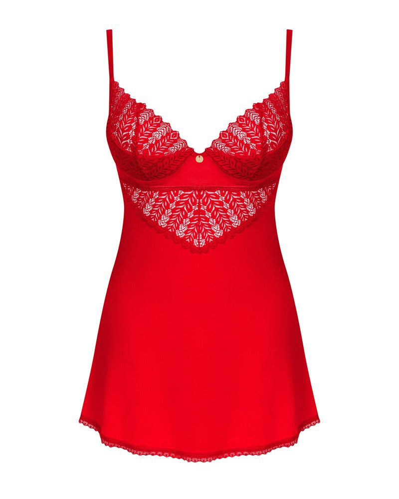 OBSESSIVE Dessouskleid in Rot mit Rücken-Cut-out