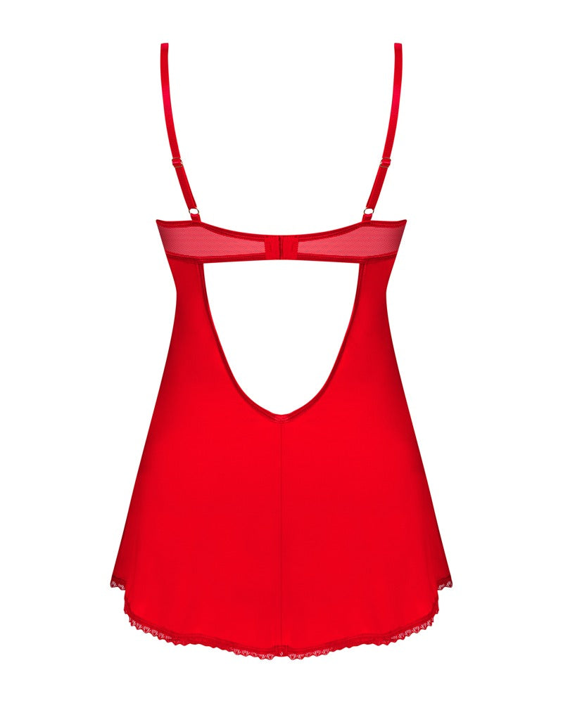 OBSESSIVE Dessouskleid in Rot mit Rücken-Cut-out