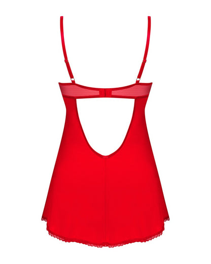 OBSESSIVE Dessouskleid in Rot mit Rücken-Cut-out