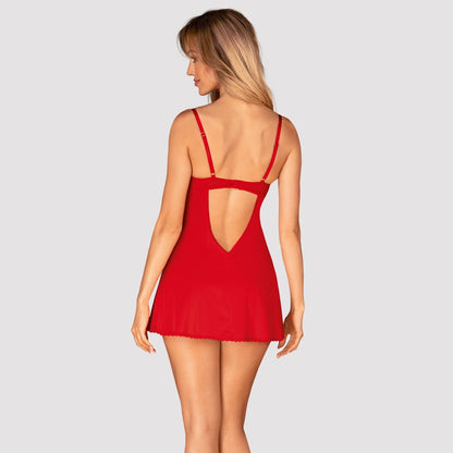 OBSESSIVE Dessouskleid in Rot mit Rücken-Cut-out