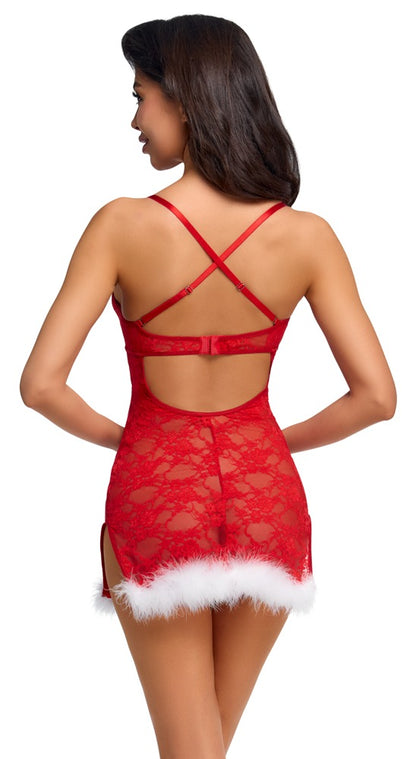COTTELLI Weihnachts-Negligé in Rot