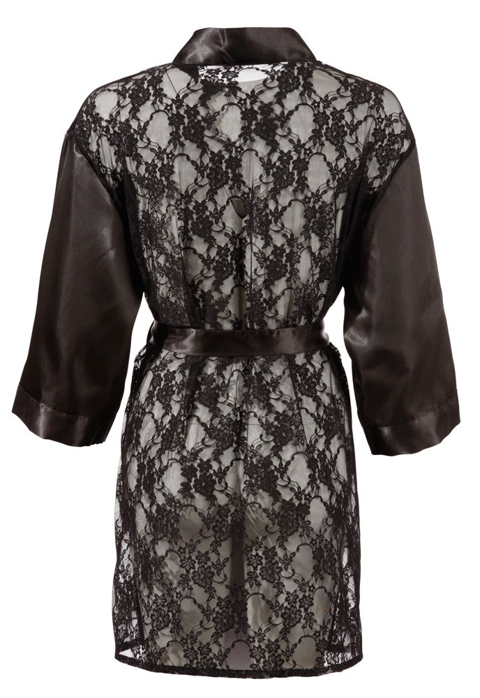 COTTELLI Kimono aus Satin mit Spitze
