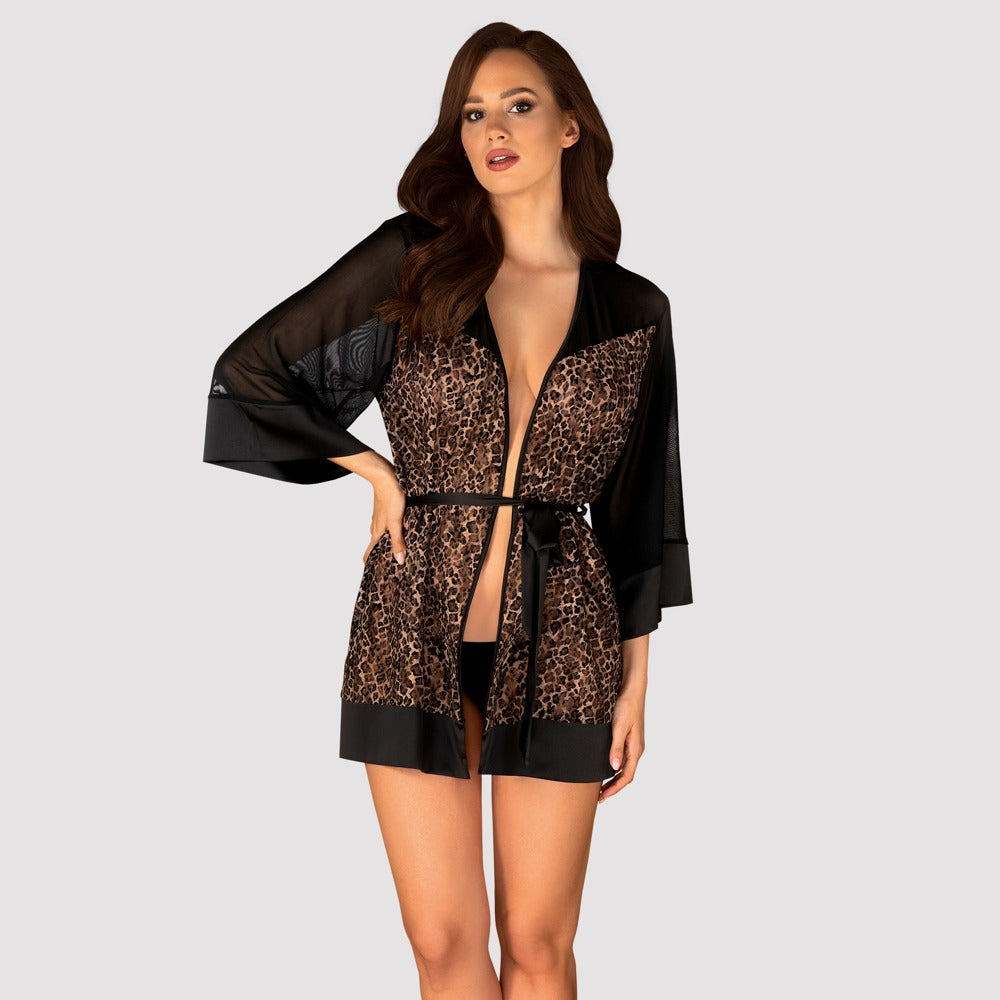 OBSESSIVE Kimono im Leoprint