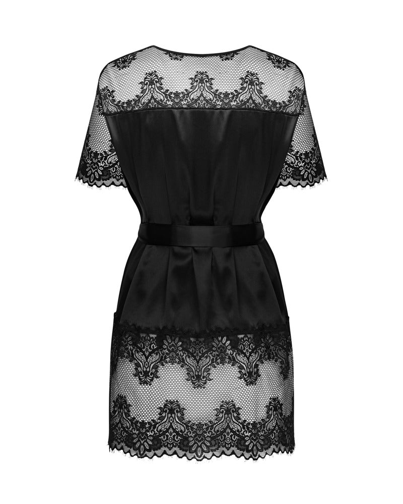 OBSESSIVE Kimono aus Satin und Spitze