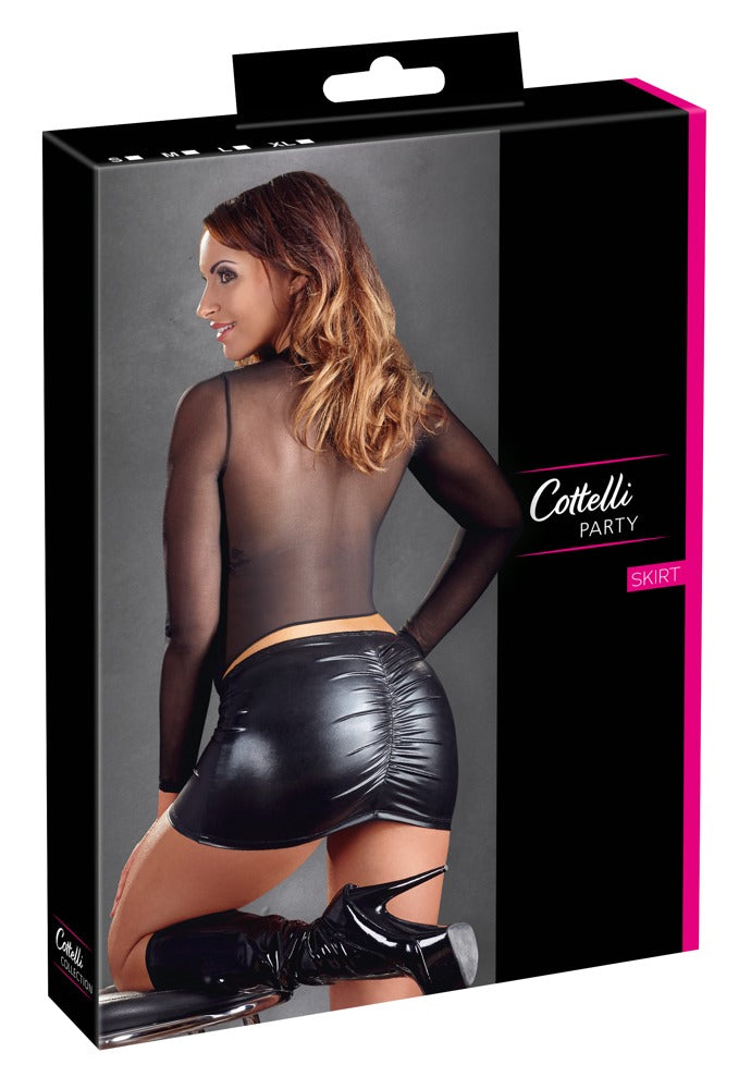 Cottelli Minirock im Wetlook mit Po-Raffung