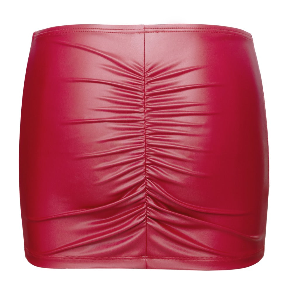 Cottelli PARTY Minirock Mattlook mit Po-Raffung, rot