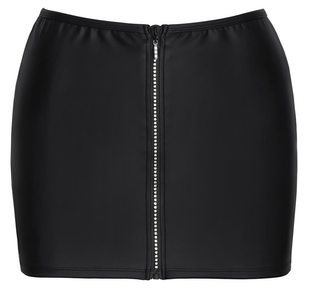 Cottelli Minirock im Mattlook mit Strass-Zip