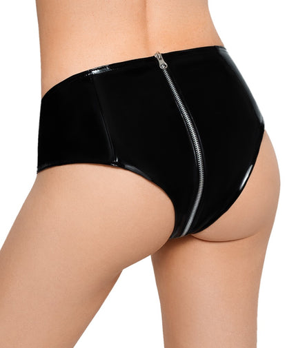 BLACK LEVEL Lack-Slip im Panty-Style mit Zip