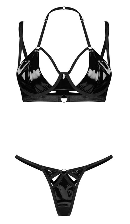 OBSESSIVE BH-Set im Lackglanz mit Ringdetails