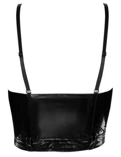 BLACK LEVEL bauchfreies Lack-Top mit Zip