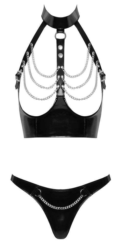 BLACK LEVEL Lack-Set mit Ouvert-Top & Riostring