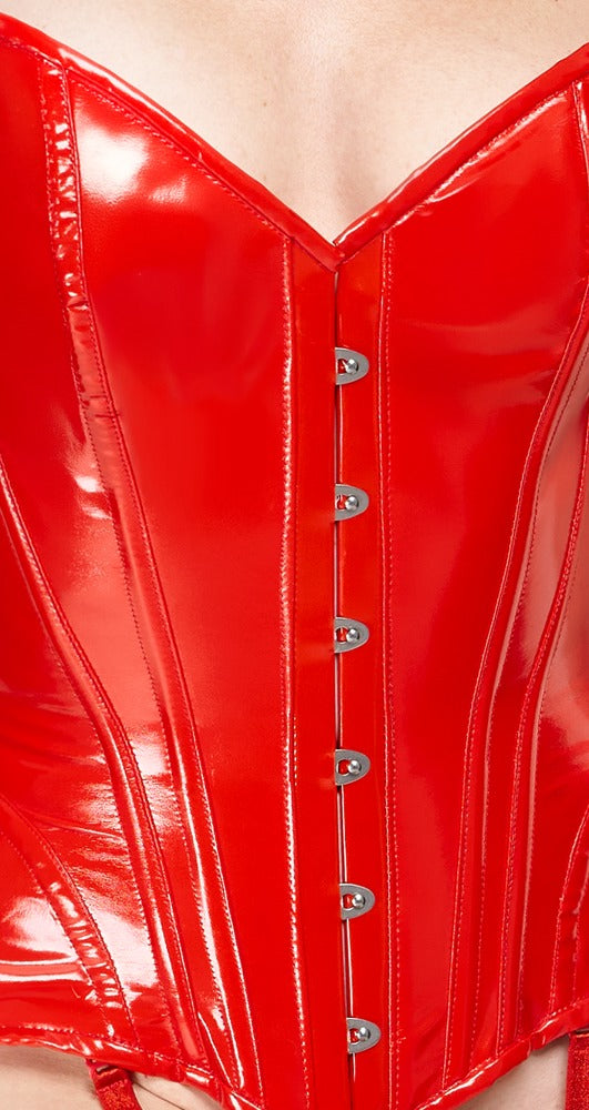 BLACK LEVEL Lack-Vollbrust-Corsage in Rot