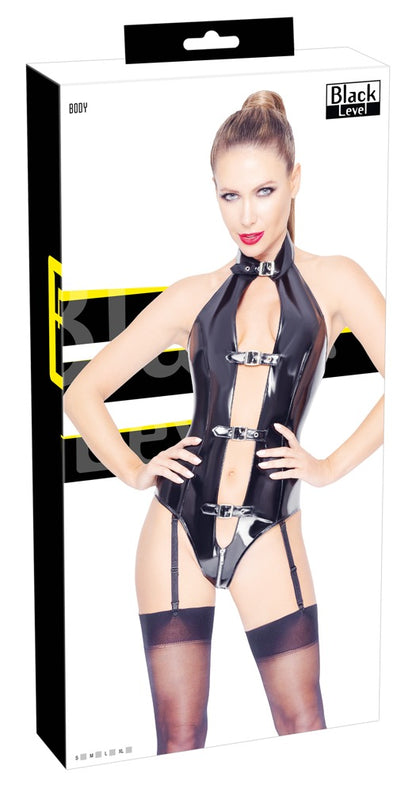 BLACK LEVEL Lack-Body mit Schnallen-Front