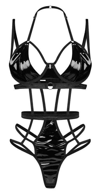 OBSESSIVE Stringbody in Riemen-Optik mit Lack