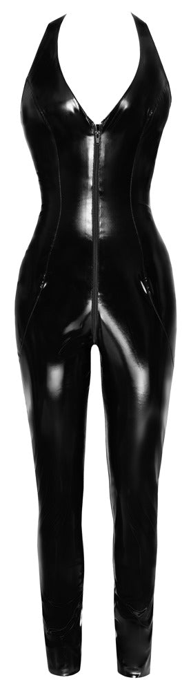BLACK LEVEL Lack-Overall mit Satin-Neckholder