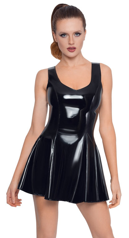 BLACK LEVEL Lack-Minikleid mit tiefem Ausschnitt