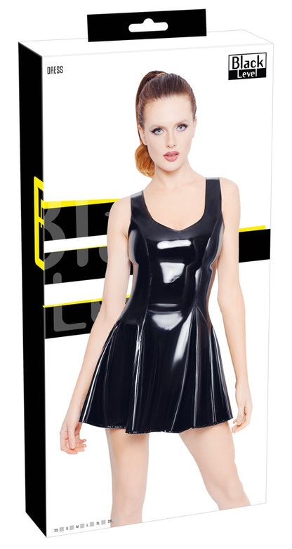 BLACK LEVEL Lack-Minikleid mit tiefem Ausschnitt