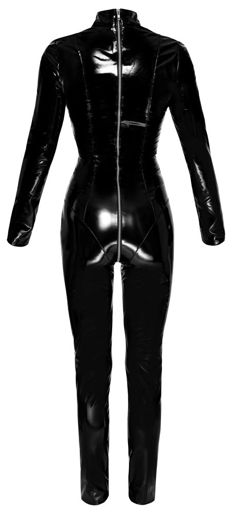 BLACK LEVEL Lack-Overall mit Zip-Details