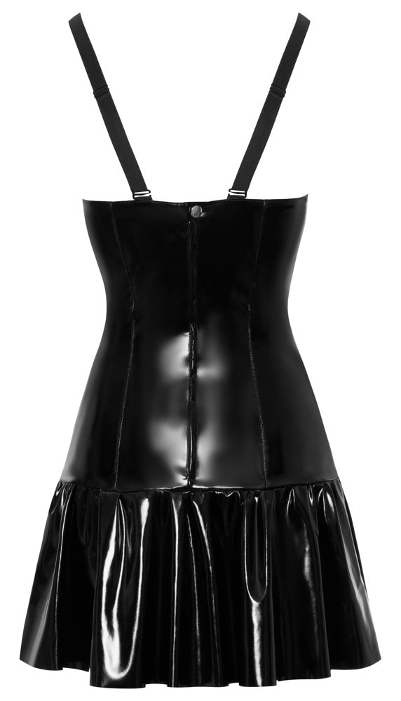BLACK LEVEL Lack-Trägerkleid mit Cups