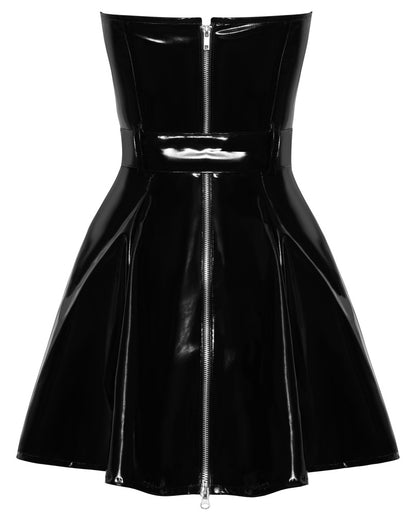 BLACK LEVEL Lack-Minikleid mit Gürtel