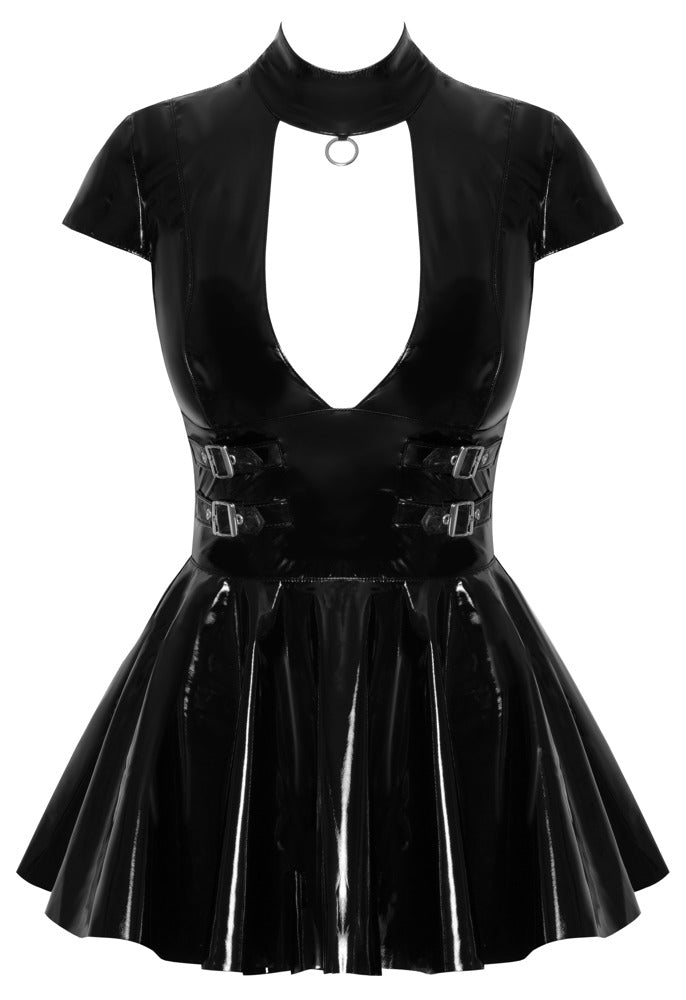 BLACK LEVEL Lack-Minikleid mit Ring