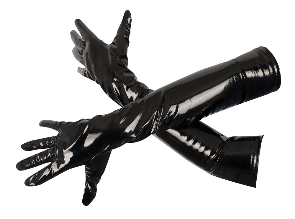 BLACK LEVEL Lack-Handschuhe mit Stretch