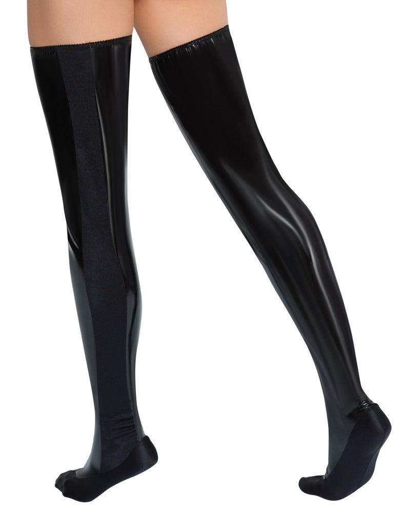 BLACK LEVEL Lack-Bettstiefel im Overknee-Style