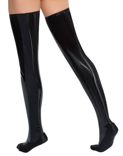 BLACK LEVEL Lack-Bettstiefel im Overknee-Style