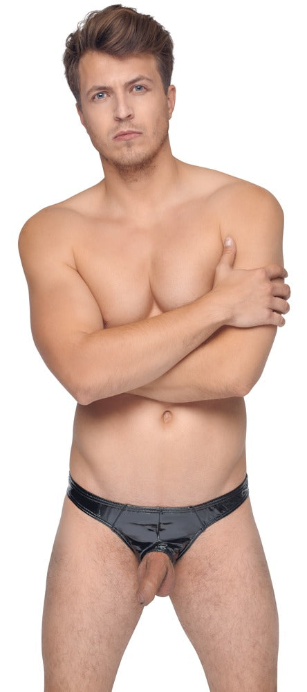 BLACK LEVEL Lack-Herren-Slip mit Showmaster-Öffnung
