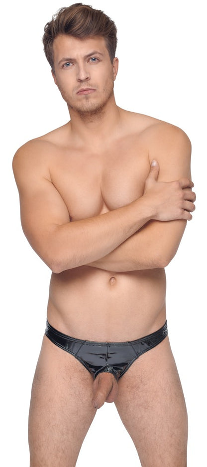 BLACK LEVEL Lack-Herren-Slip mit Showmaster-Öffnung