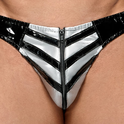 BLACK LEVEL Lack-Herren-Rio im Streifen-Design