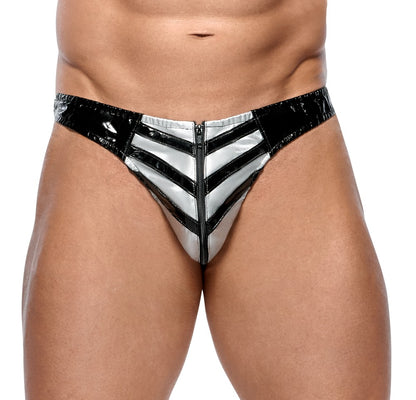 BLACK LEVEL Lack-Herren-Rio im Streifen-Design