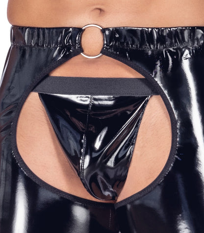 BLACK LEVEL Lack-Herren-Chaps mit String