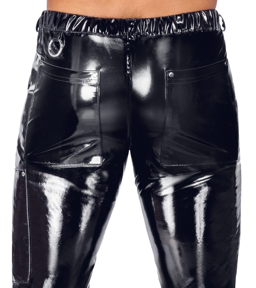 BLACK LEVEL Lack-Herren-Hose im Skinny-Style