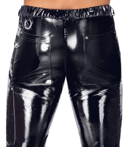 BLACK LEVEL Lack-Herren-Hose im Skinny-Style