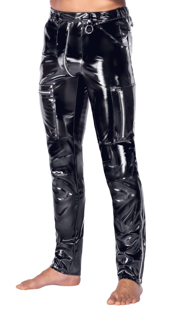 BLACK LEVEL Lack-Herren-Hose im Skinny-Style